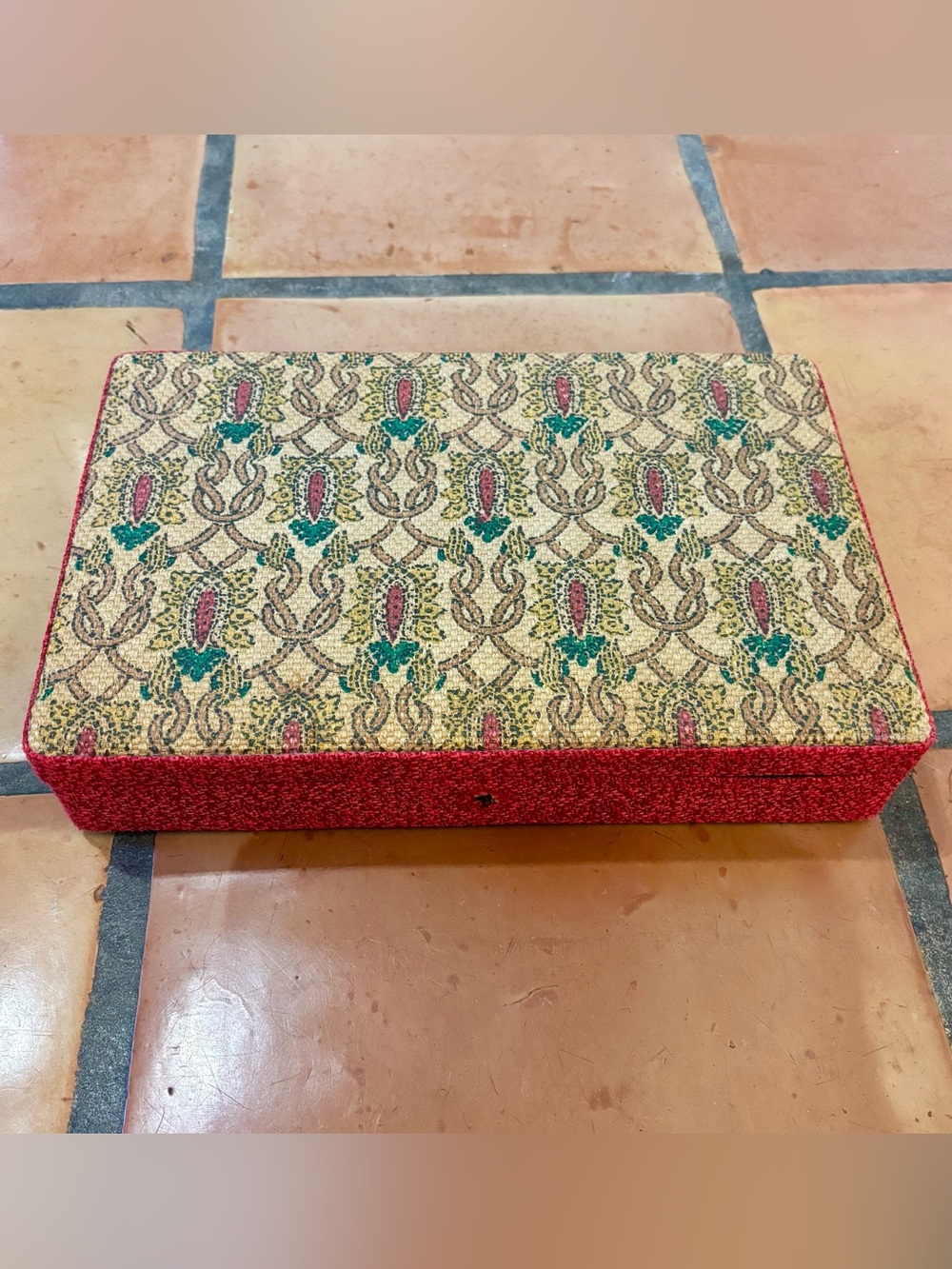 Vintage Italian Made Floral Motif Jewelry Box